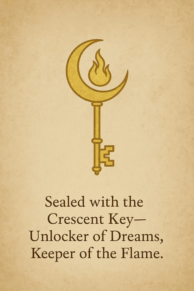 Sealed with the Crescent Key—
Unlocker of Dreams, Keeper of the Flame.